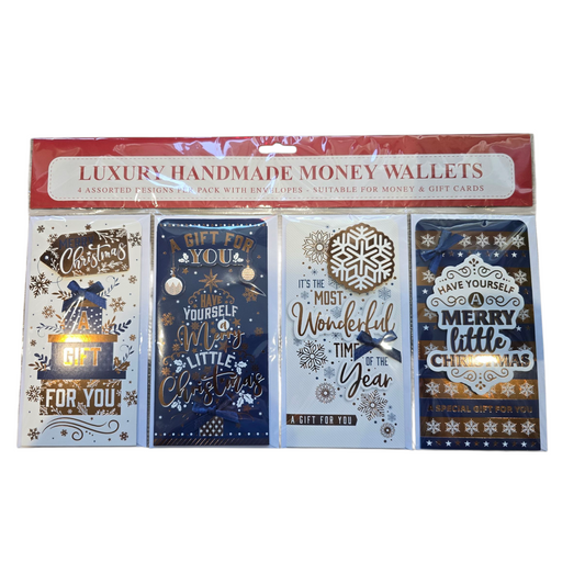 Christmas Luxury Money Wallet 4 pack.