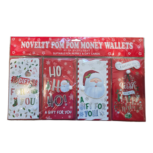 Christmas Luxury Money Wallet 4 pack.