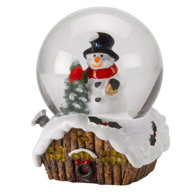 6cm Christmas Cabin SnowSphere, Mixed Case