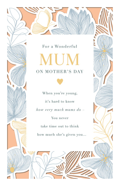 Hand Finished Greeting Cards Mum  Gibson Core Line