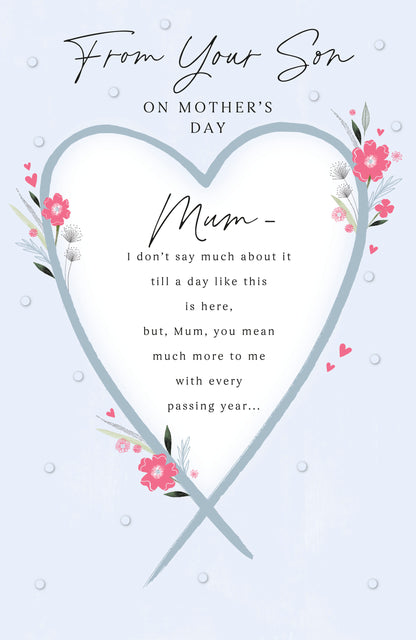 Hand Finished Greeting Cards Mum From Son  Gibson Core Line