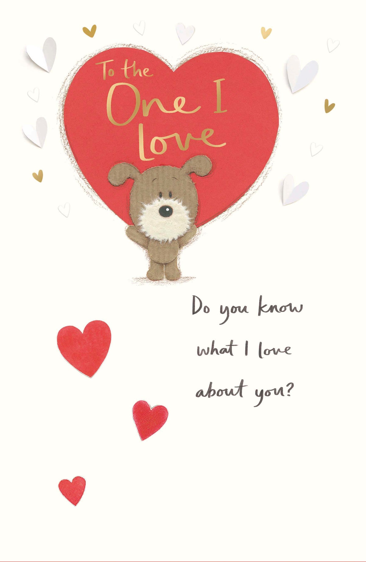 Hand Finished Greeting Cards One I Love Cute Lots of Woof
