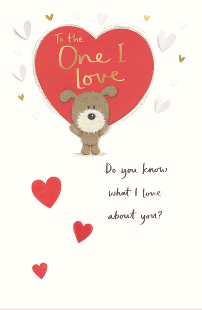 Hand Finished Greeting Cards One I Love Cute Lots of Woof