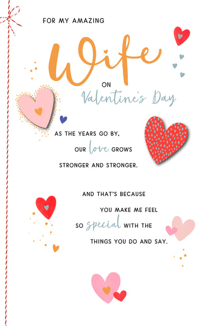 Hand Finished Greeting Cards Wife  Modern Lettering