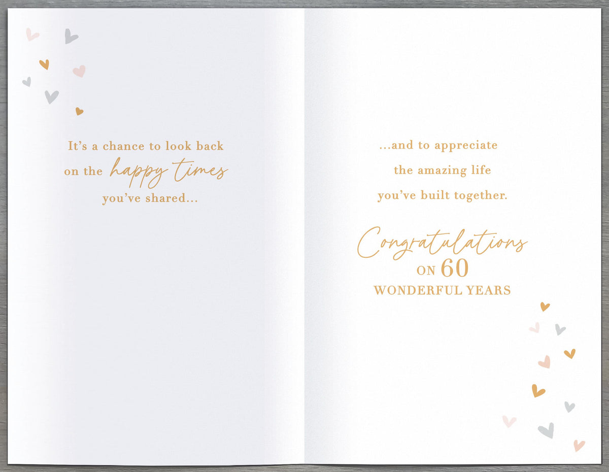 Hand Finished Greeting Cards Anniversary Wedding 60th  Gibson Core Line