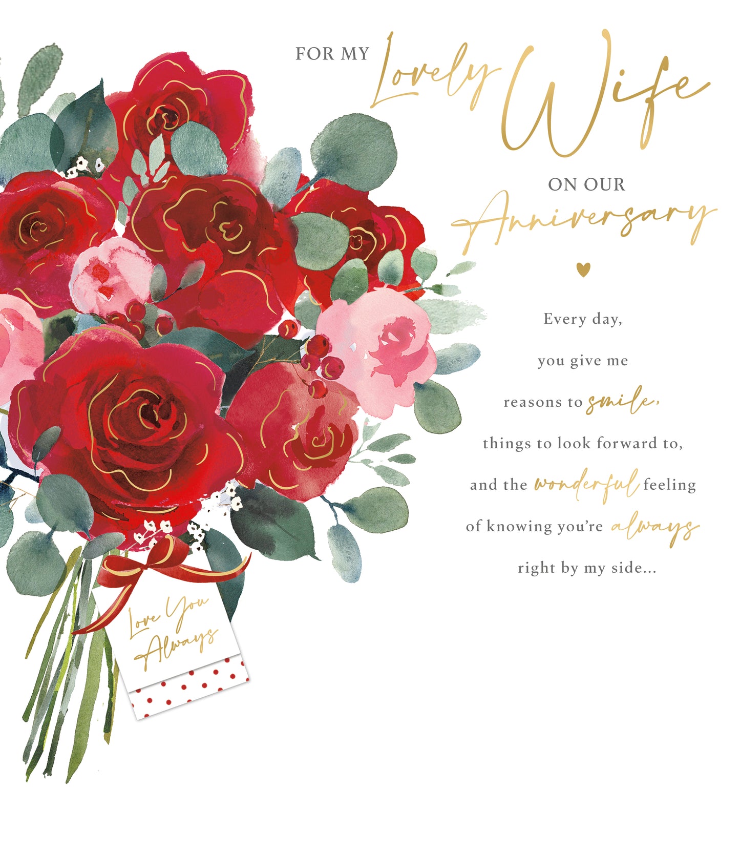 Large Card Standard Greeting Cards Anniversary Wedding Wife  Gibson Core Line