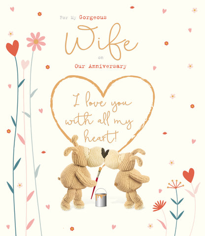 Large Card Standard Greeting Cards Anniversary Wedding Wife Cute Boofle