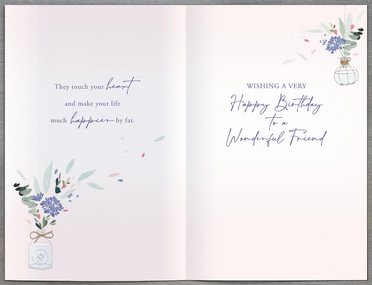 Hand Finished Greeting Cards Birthday Friend  Word Portraits