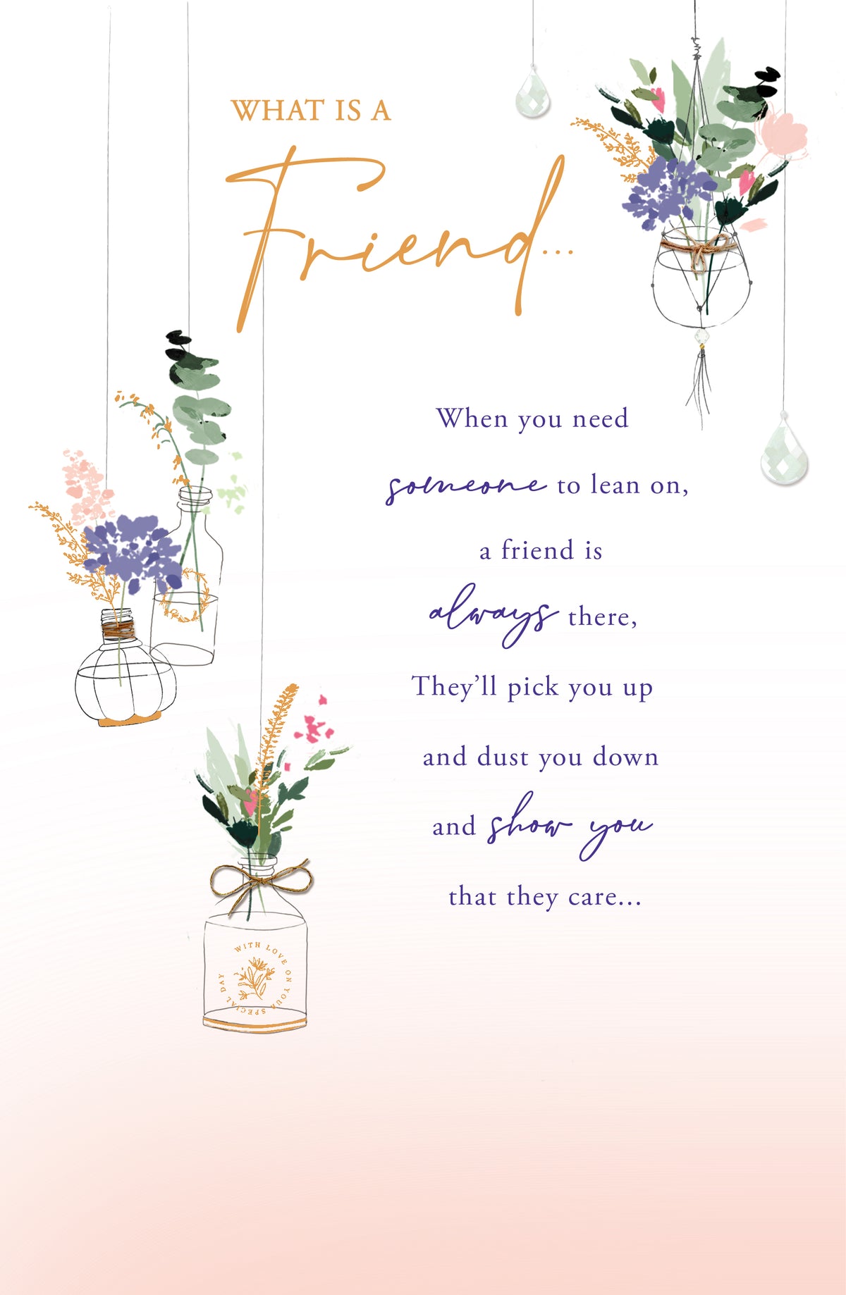 Hand Finished Greeting Cards Birthday Friend  Word Portraits