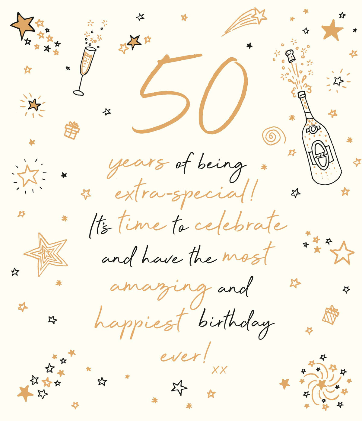 Standard Greeting Cards Birthday 50th  Love and Doodles