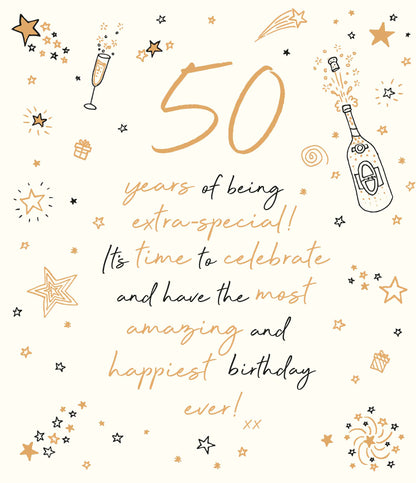 Standard Greeting Cards Birthday 50th  Love and Doodles