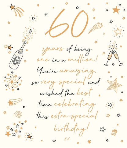 Standard Greeting Cards Birthday 60th  Love and Doodles