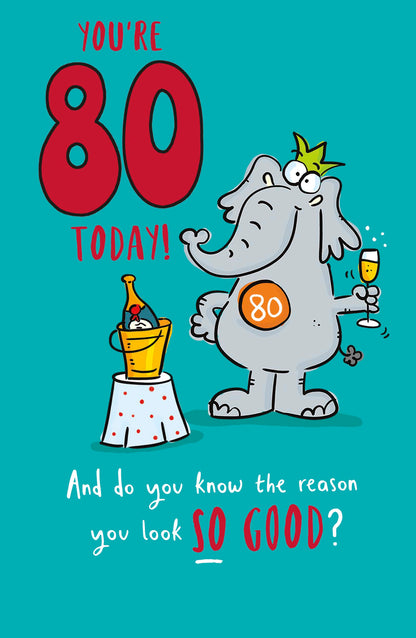 Standard Greeting Cards Birthday 80th Hum Giggles