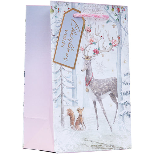 PARTISAN CHRISTMAS SMALL GIFT BAG - ORNATE DEER
