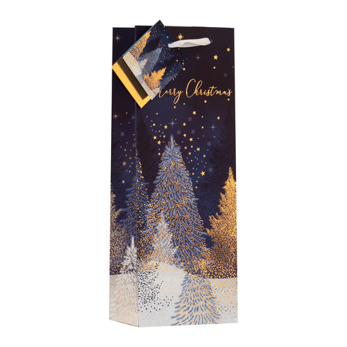 CHRISTMAS BY VIOLET BOTTLE BAG - MIDNIGHT FOREST