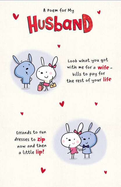 Standard Greeting Cards Husband Hum Fiddlesticks