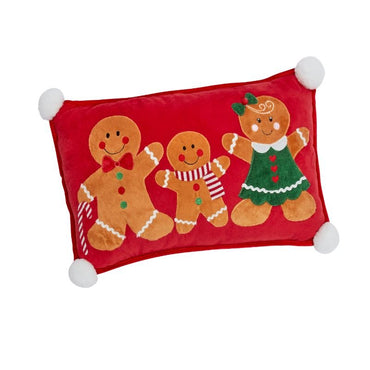 Gingerbread Family Cushion - Red