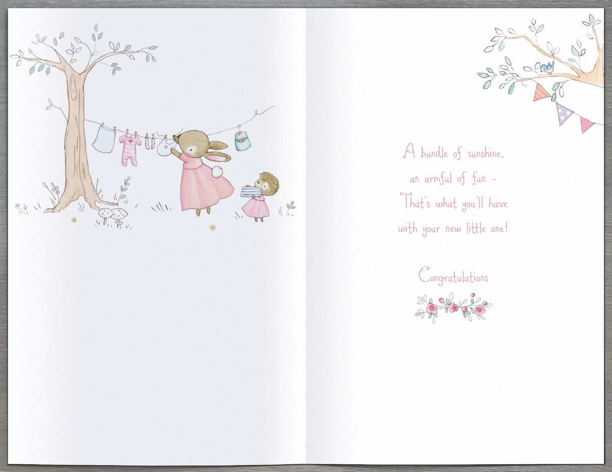 Standard Greeting Cards Birth Congratulations Girl Cute Gibson Core Line
