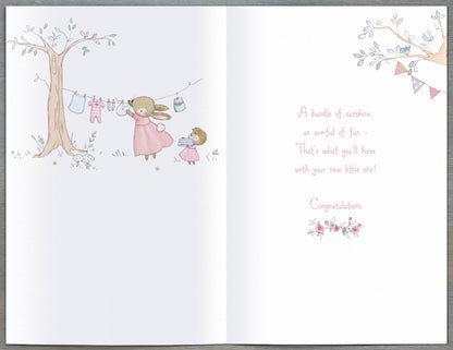 Standard Greeting Cards Birth Congratulations Girl Cute Gibson Core Line