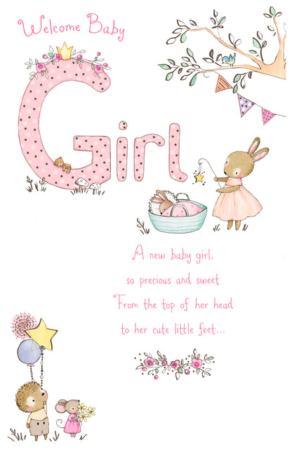 Standard Greeting Cards Birth Congratulations Girl Cute Gibson Core Line