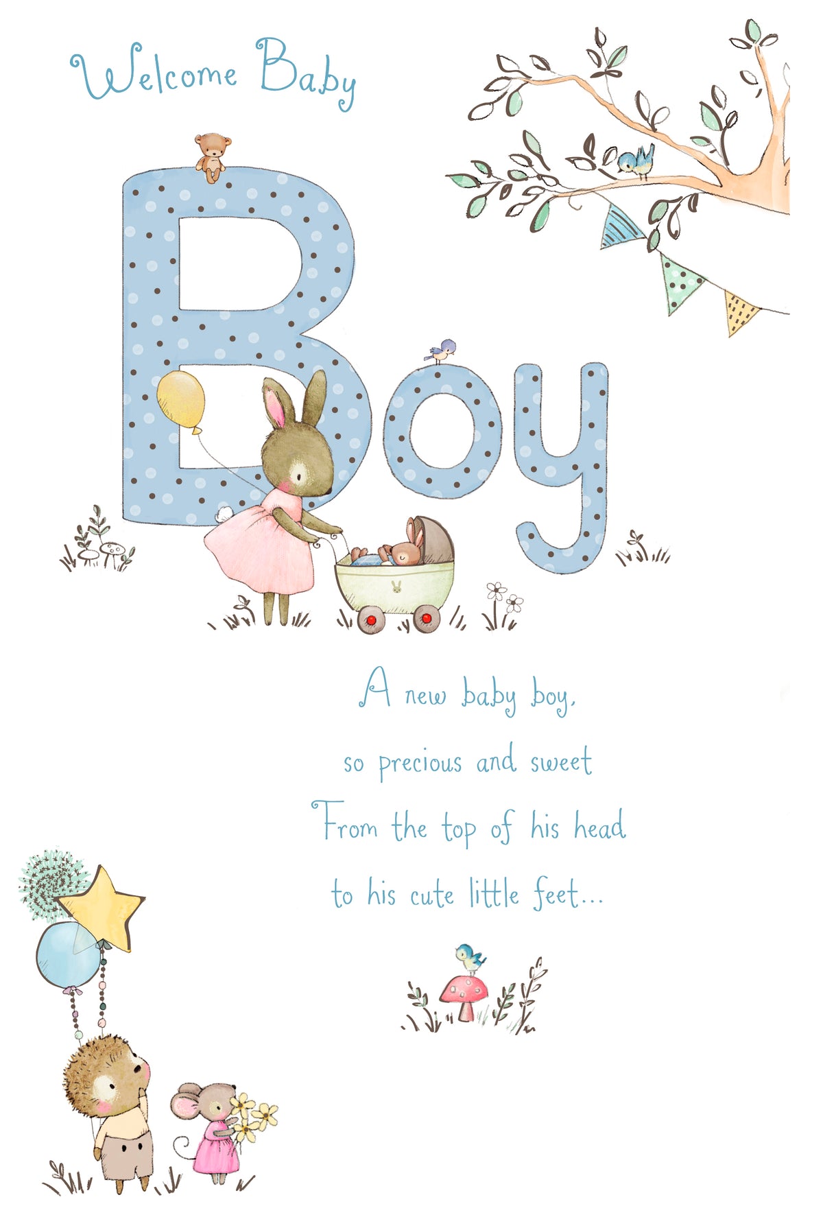 Standard Greeting Cards Birth Congratulations Boy Cute Gibson Core Line
