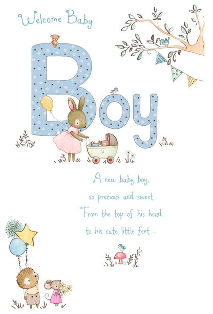 Standard Greeting Cards Birth Congratulations Boy Cute Gibson Core Line