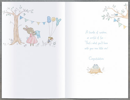 Standard Greeting Cards Birth Congratulations Boy Cute Gibson Core Line