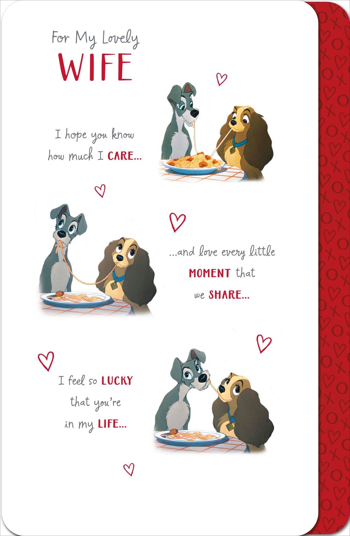 Hand Finished Greeting Cards Birthday Wife Cute Disney Lady And The Tramp
