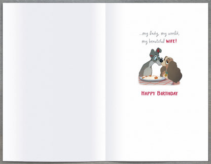 Hand Finished Greeting Cards Birthday Wife Cute Disney Lady And The Tramp