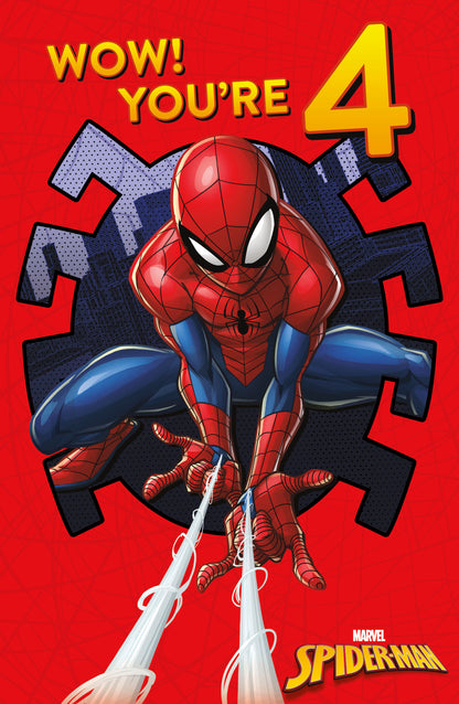 Standard Greeting Cards Birthday 4 Year Boy Juvenile Disney Spider-Man