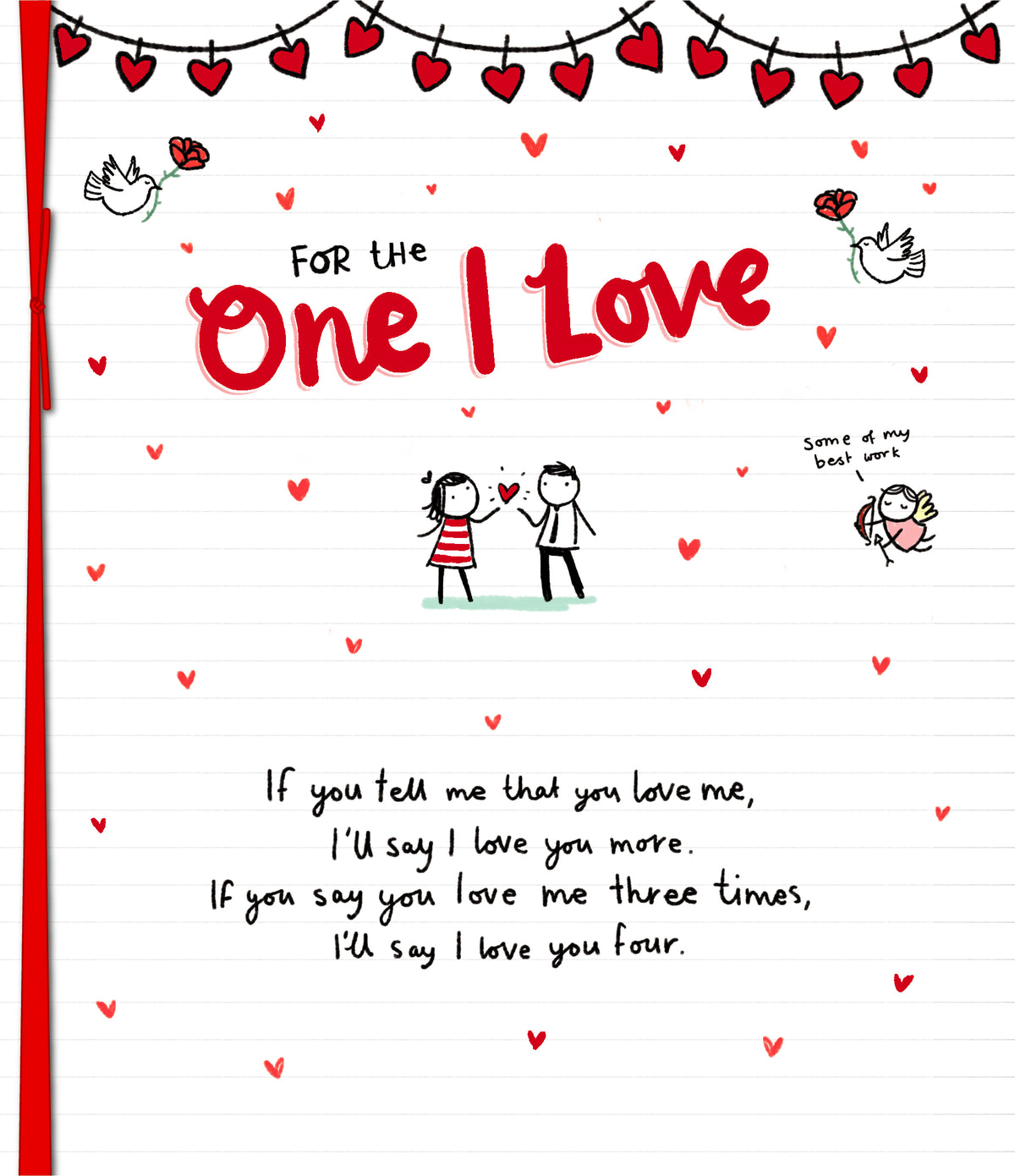 Hand Finished Greeting Cards One I Love Cute Oodles of Doodles