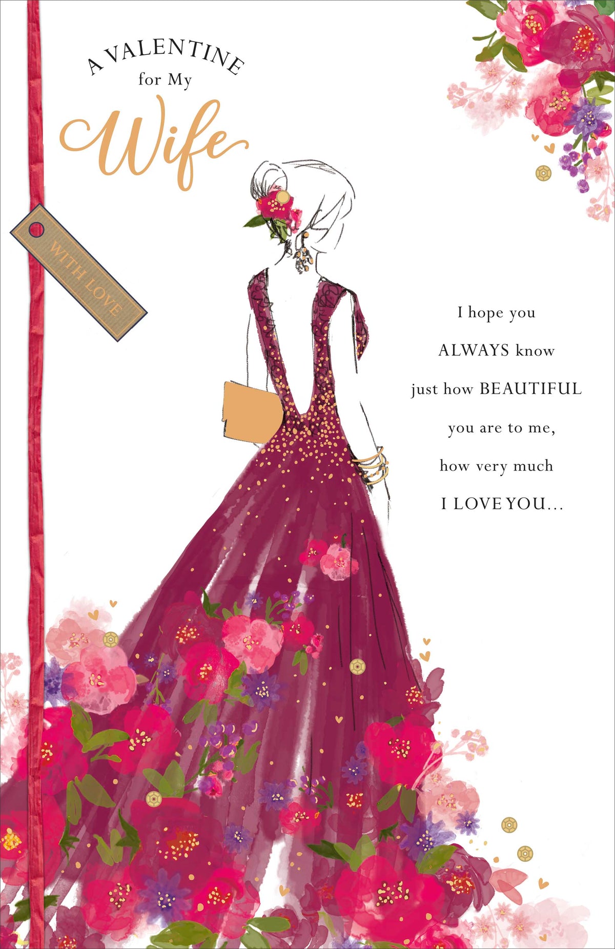 Hand Finished Greeting Cards Wife  Beautiful Ladies