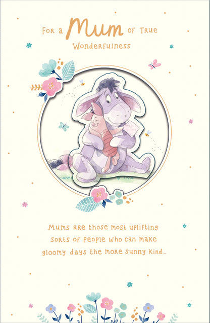 Hand Finished Greeting Cards Mum Cute Disney Eeyore's Little Corner