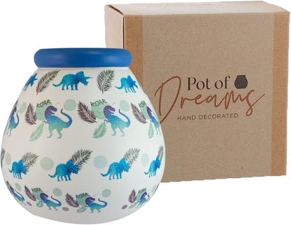 Pot of Dreams Hand Painted Dinosaur Kids Save And Smash Handcrafted Ceramic Money Box