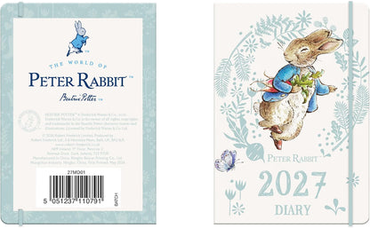 Peter Rabbit 2027 Mini Weekly Diary | Pocket-Sized Organiser with Elastic Strap Closure & Address Section | Official Beatrix Potter Diary