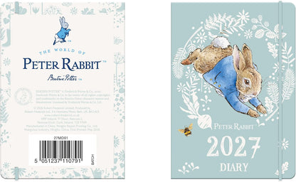 Peter Rabbit 2027 Mini Weekly Diary | Pocket-Sized Organiser with Elastic Strap Closure & Address Section | Official Beatrix Potter Diary
