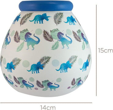 Pot of Dreams Hand Painted Dinosaur Kids Save And Smash Handcrafted Ceramic Money Box