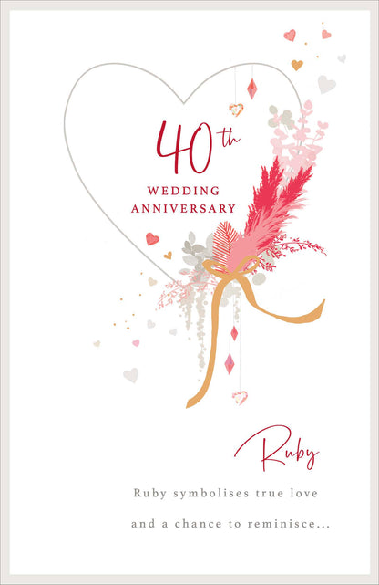 Standard Greeting Cards Anniversary Wedding 40th  Gibson Core Line