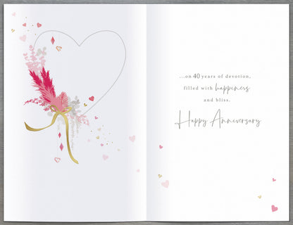 Standard Greeting Cards Anniversary Wedding 40th  Gibson Core Line