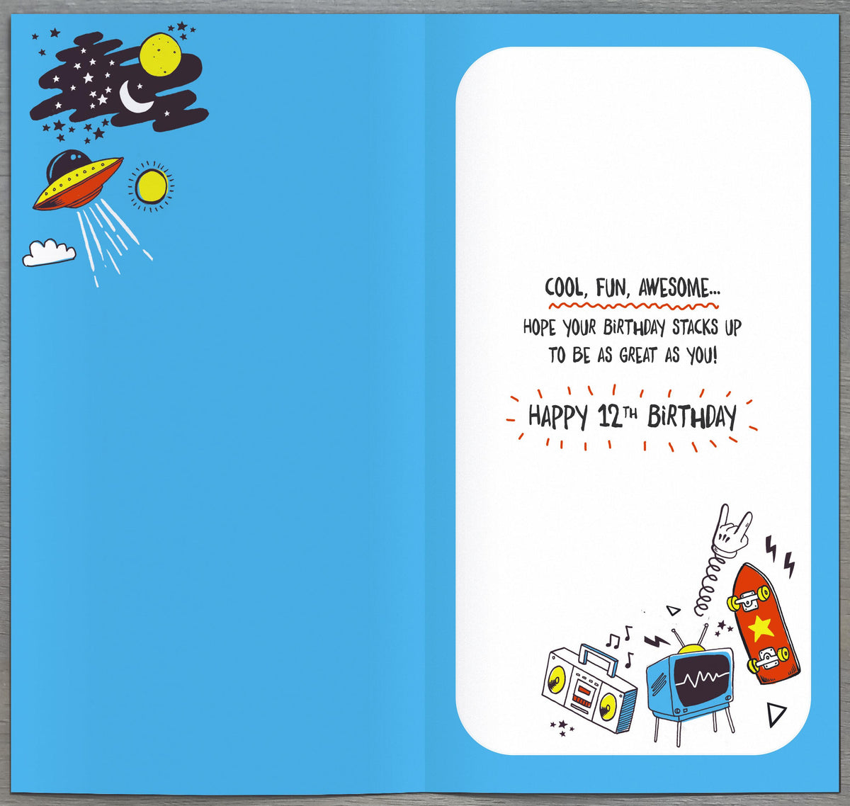 Hand Finished Greeting Cards Birthday 12 Year Boy Juvenile Watermark Core Line