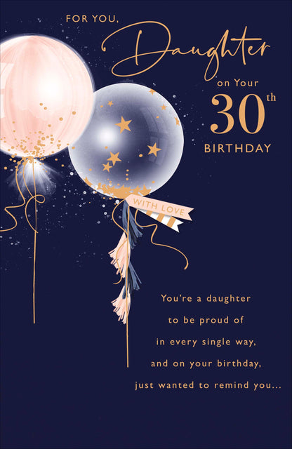 Standard Greeting Cards Birthday 30th Daughter  Gibson Core Line