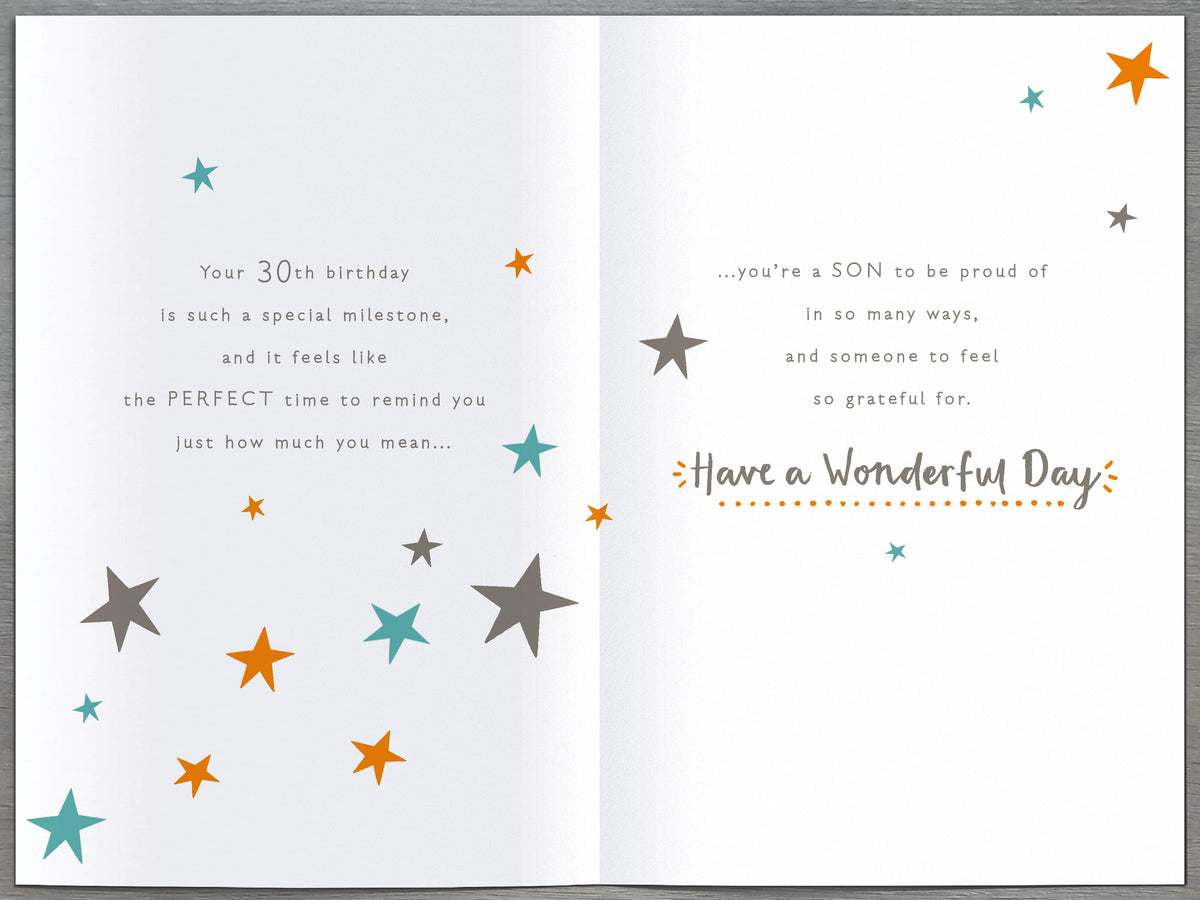 Standard Greeting Cards Birthday 30th Son  Gibson Core Line