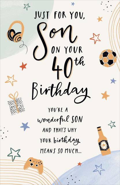 Standard Greeting Cards Birthday 40th Son  Gibson Core Line