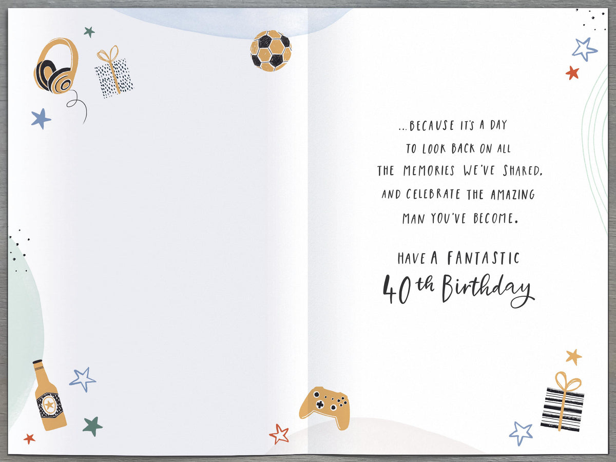 Standard Greeting Cards Birthday 40th Son  Gibson Core Line