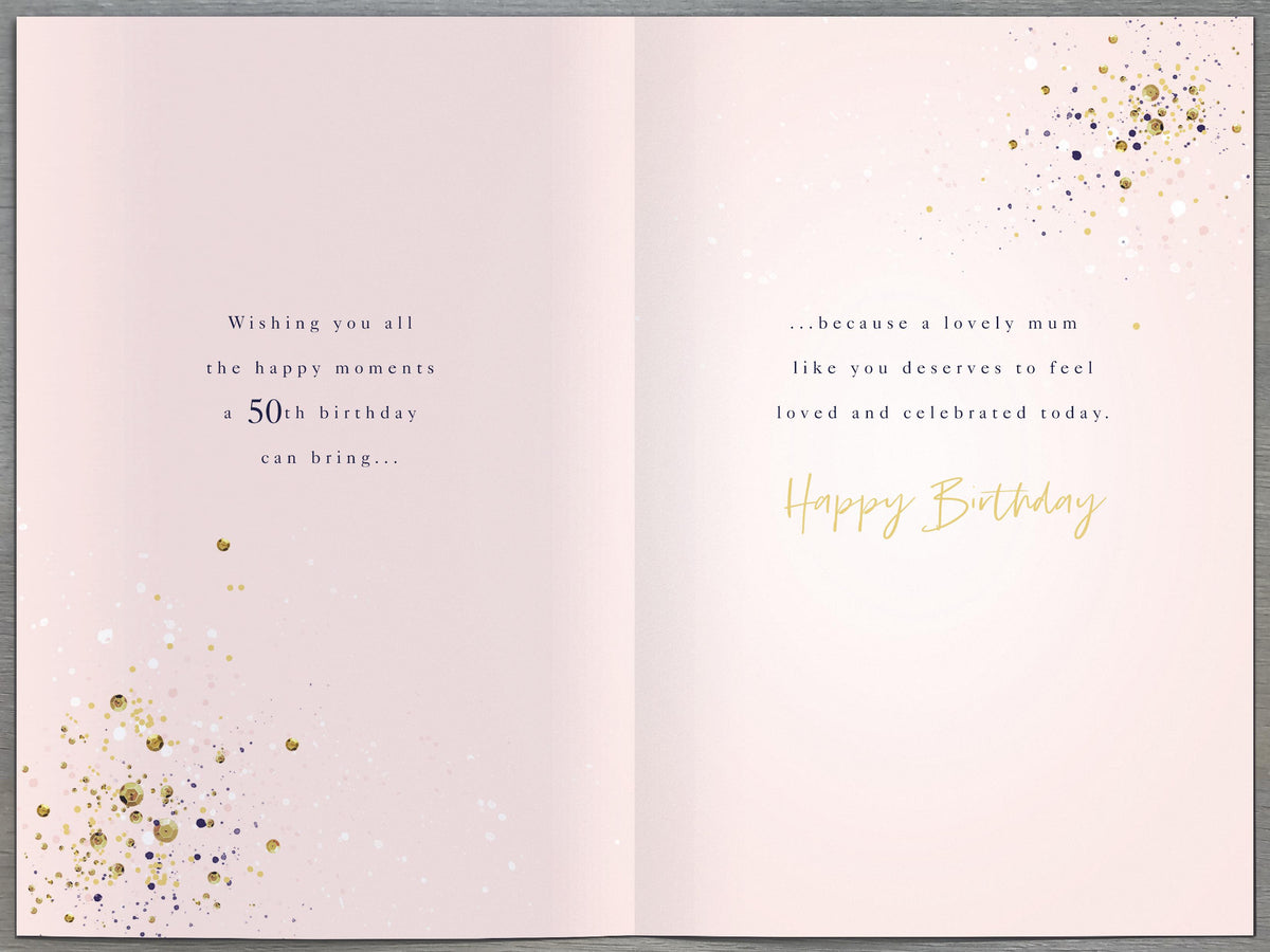 Standard Greeting Cards Birthday 50th Mum  Gibson Core Line