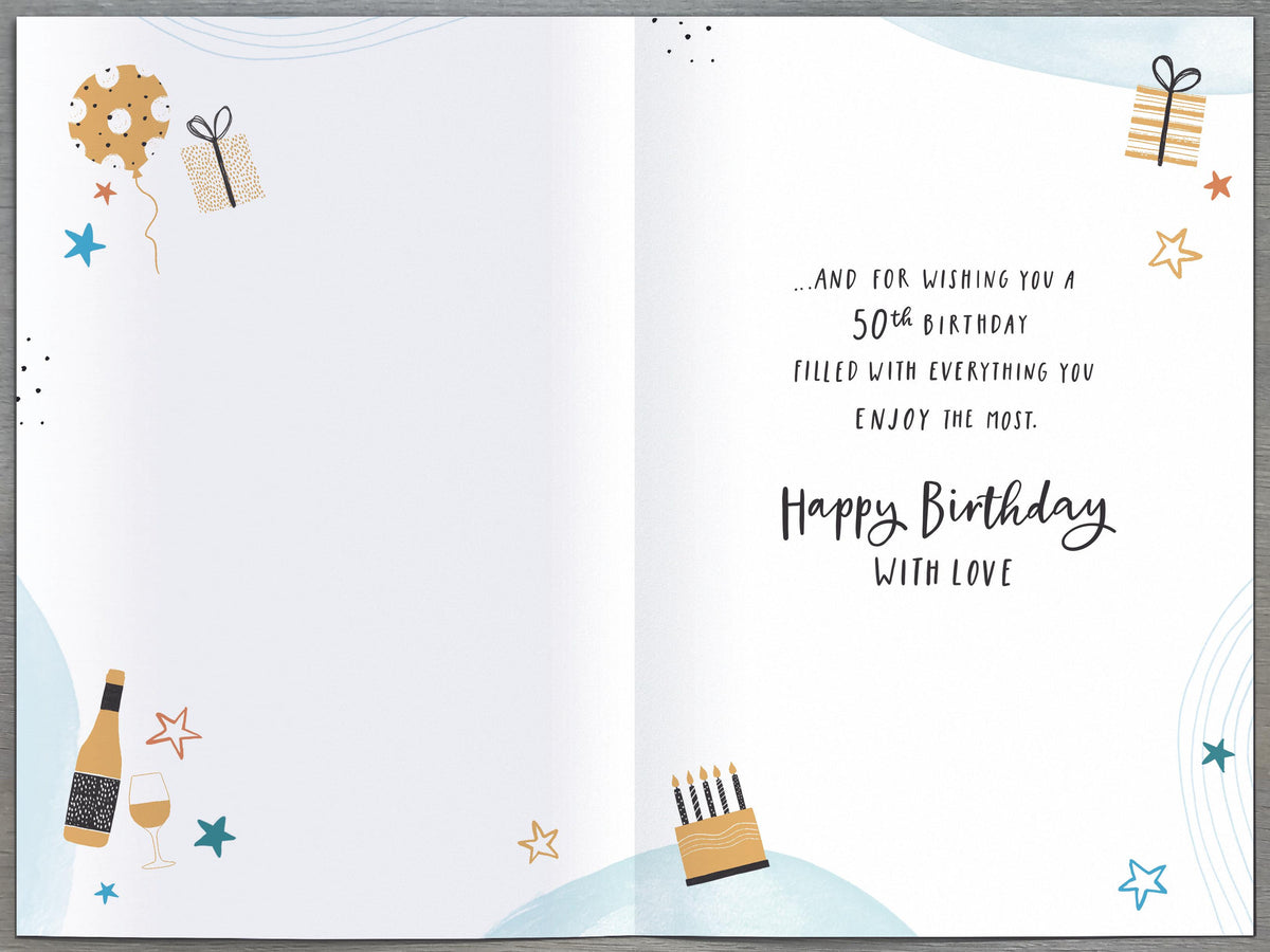 Standard Greeting Cards Birthday 50th Dad  Gibson Core Line