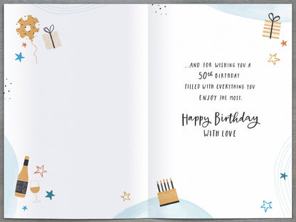 Standard Greeting Cards Birthday 50th Dad  Gibson Core Line