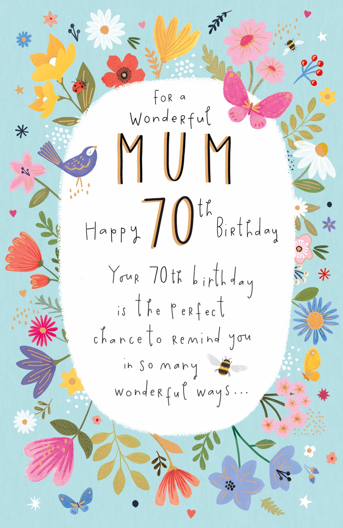 Standard Greeting Cards Birthday 70th Mum  Gibson Core Line