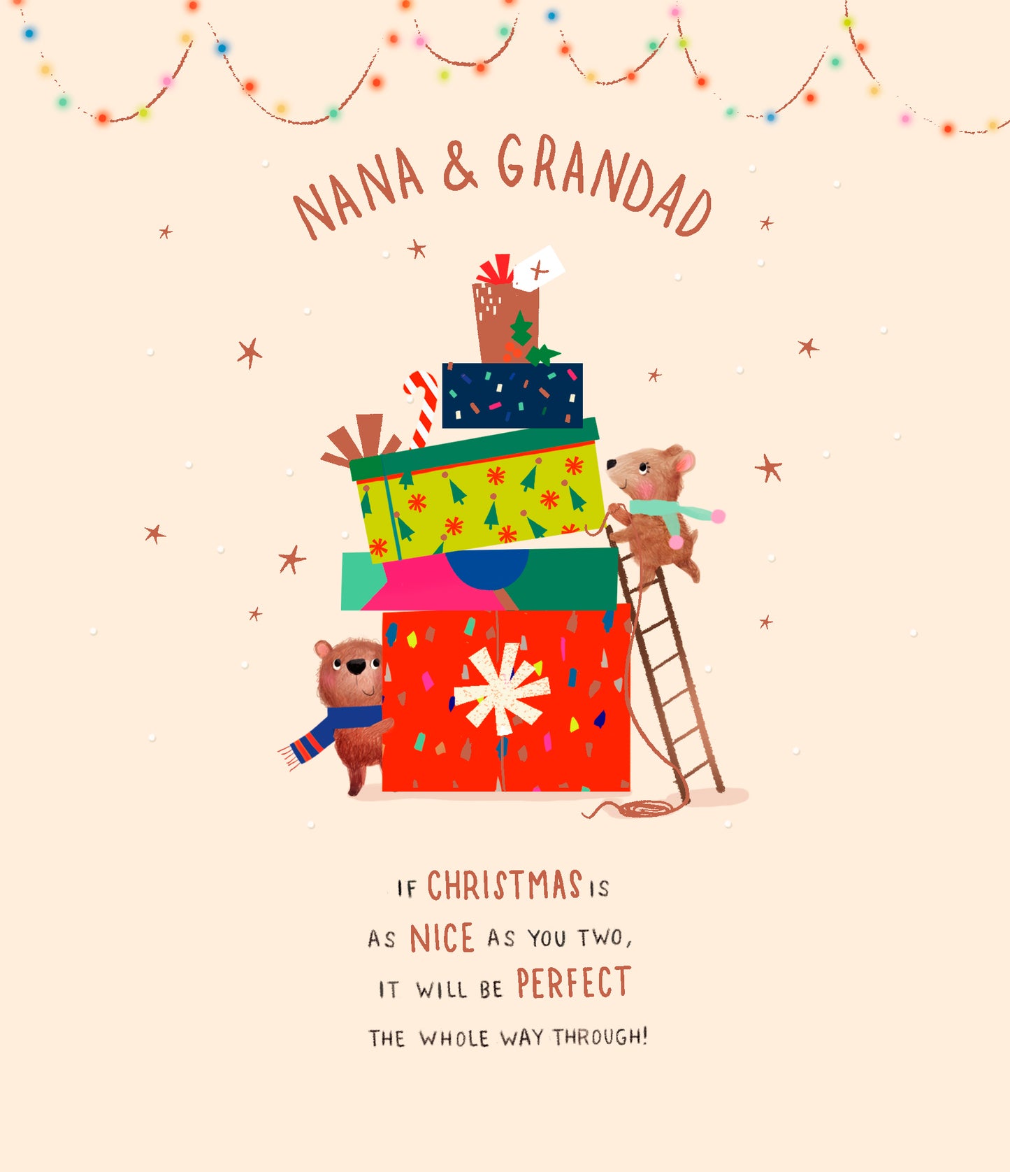 Standard Greeting Cards Nana & Grandad Cute Little Paws
