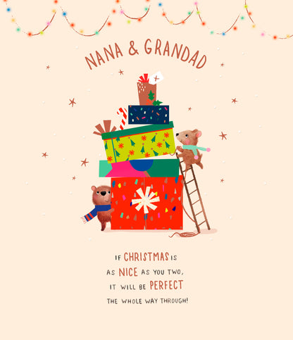 Standard Greeting Cards Nana & Grandad Cute Little Paws